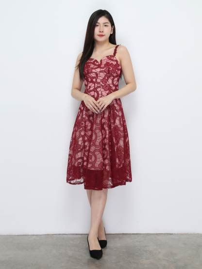 Sleeveless Lace Dress 32435