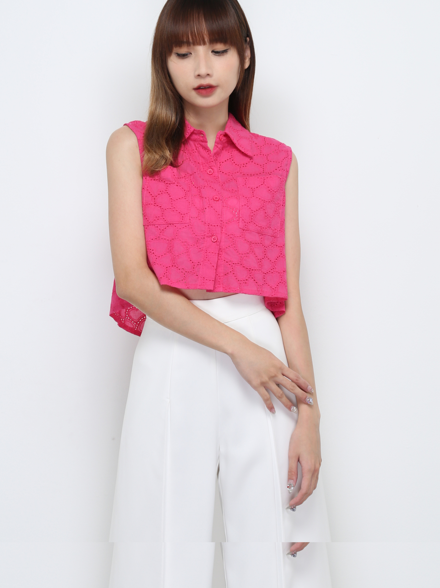 Sleeveless Eyelet Top 32541