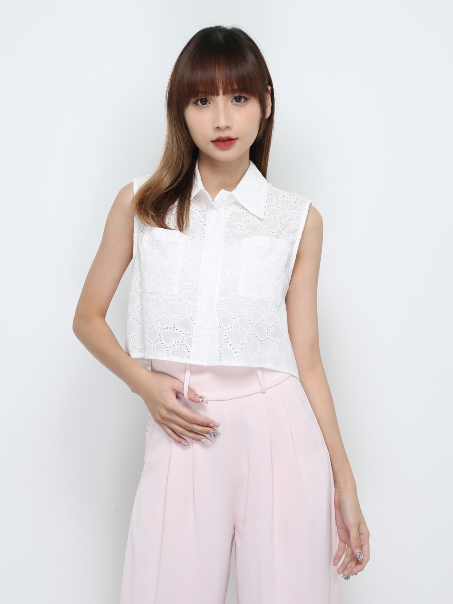 Sleeveless Eyelet Top 32541