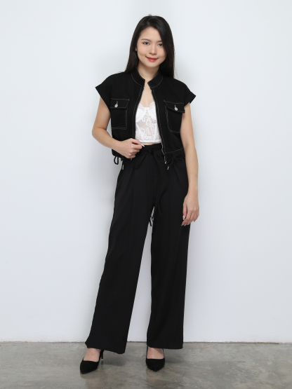 Front Zip With Waist Drawstreing Top 32552 (SPO)