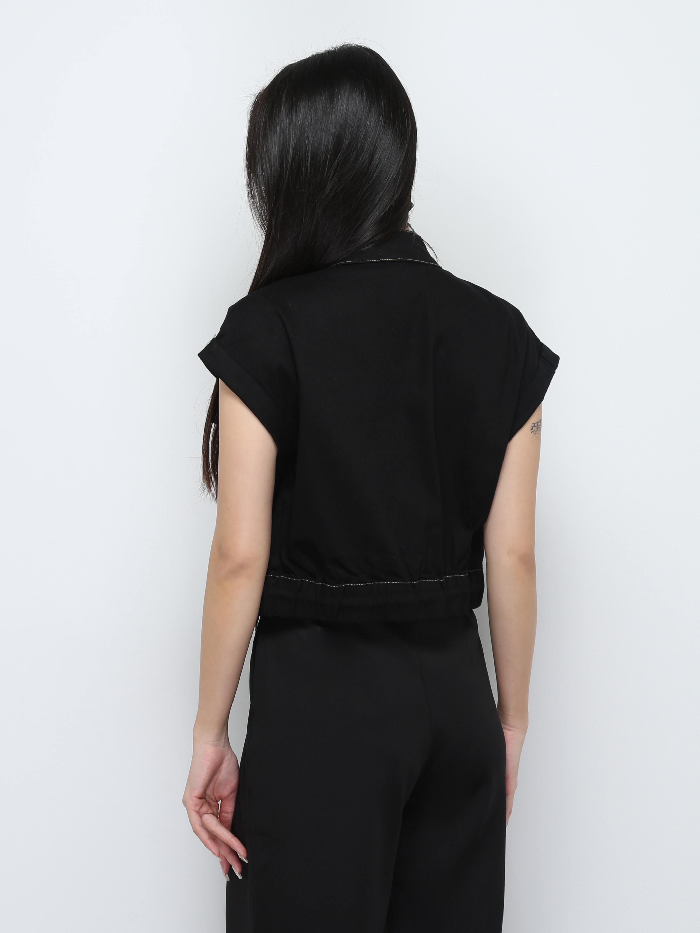 Front Zip With Waist Drawstreing Top 32552 (SPO)