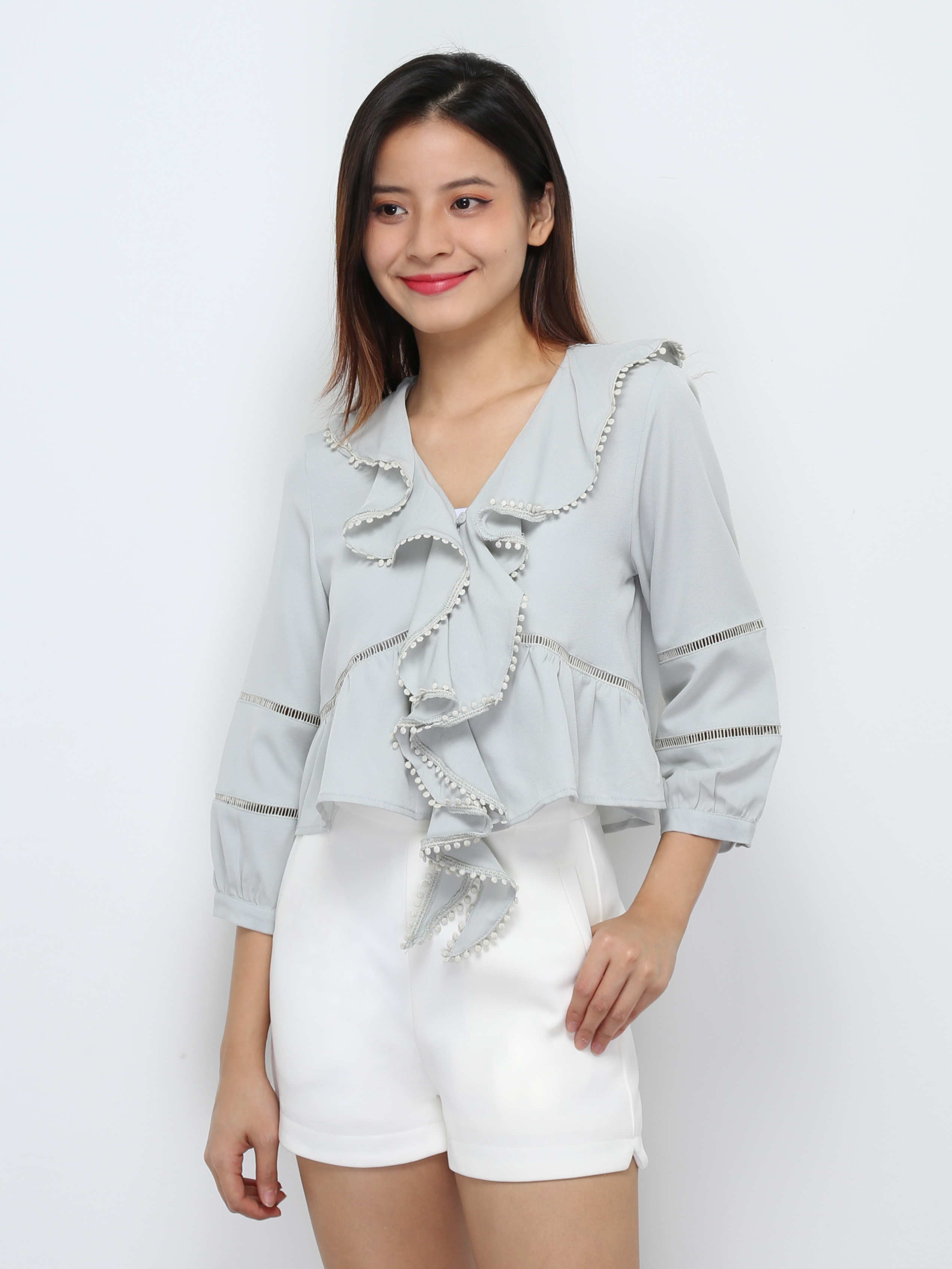 Ruffles With Eyelet Top 32585