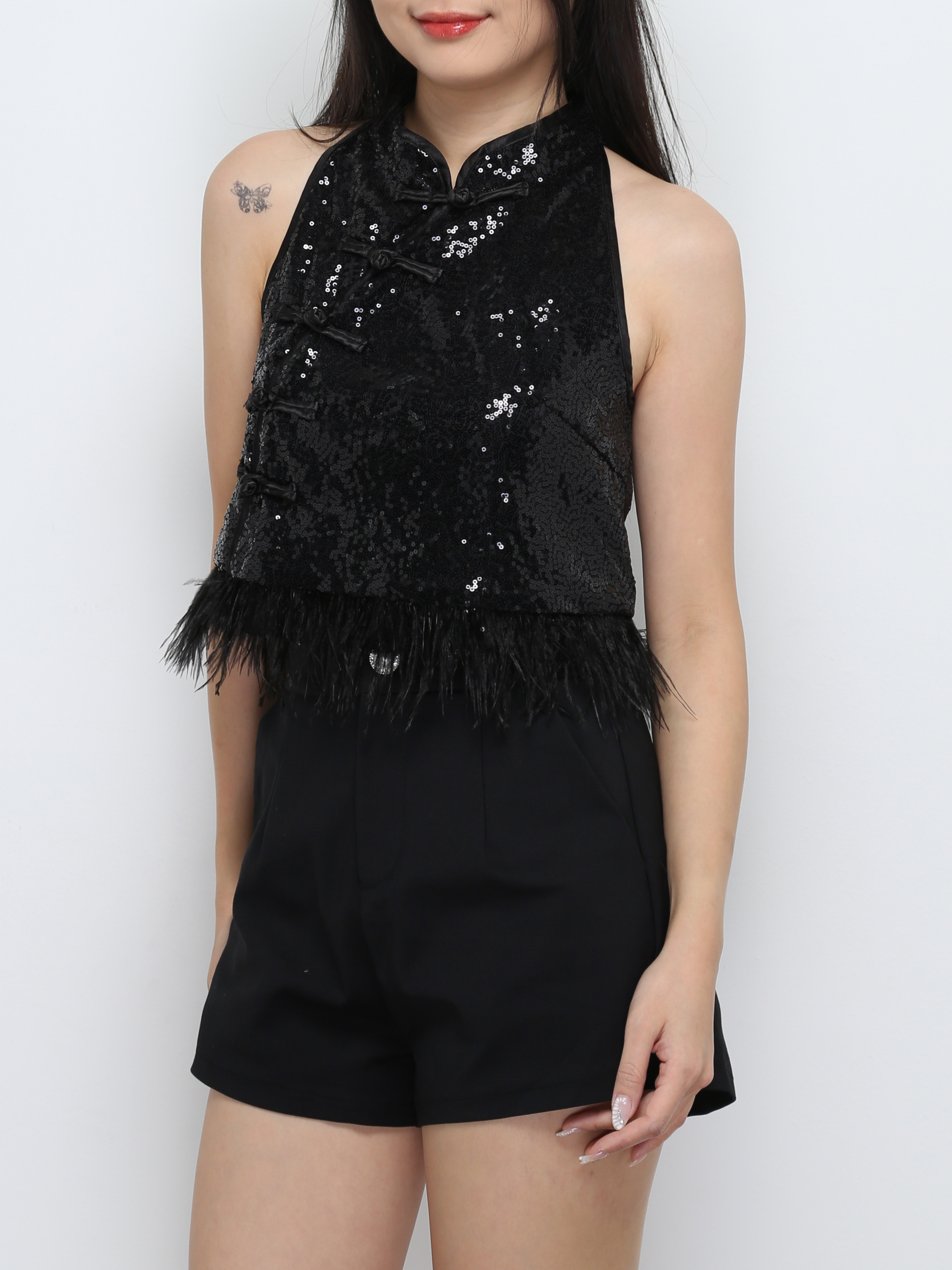 Sleeveless Bling Bling Top With Short Pants Set 32646 (SPO)