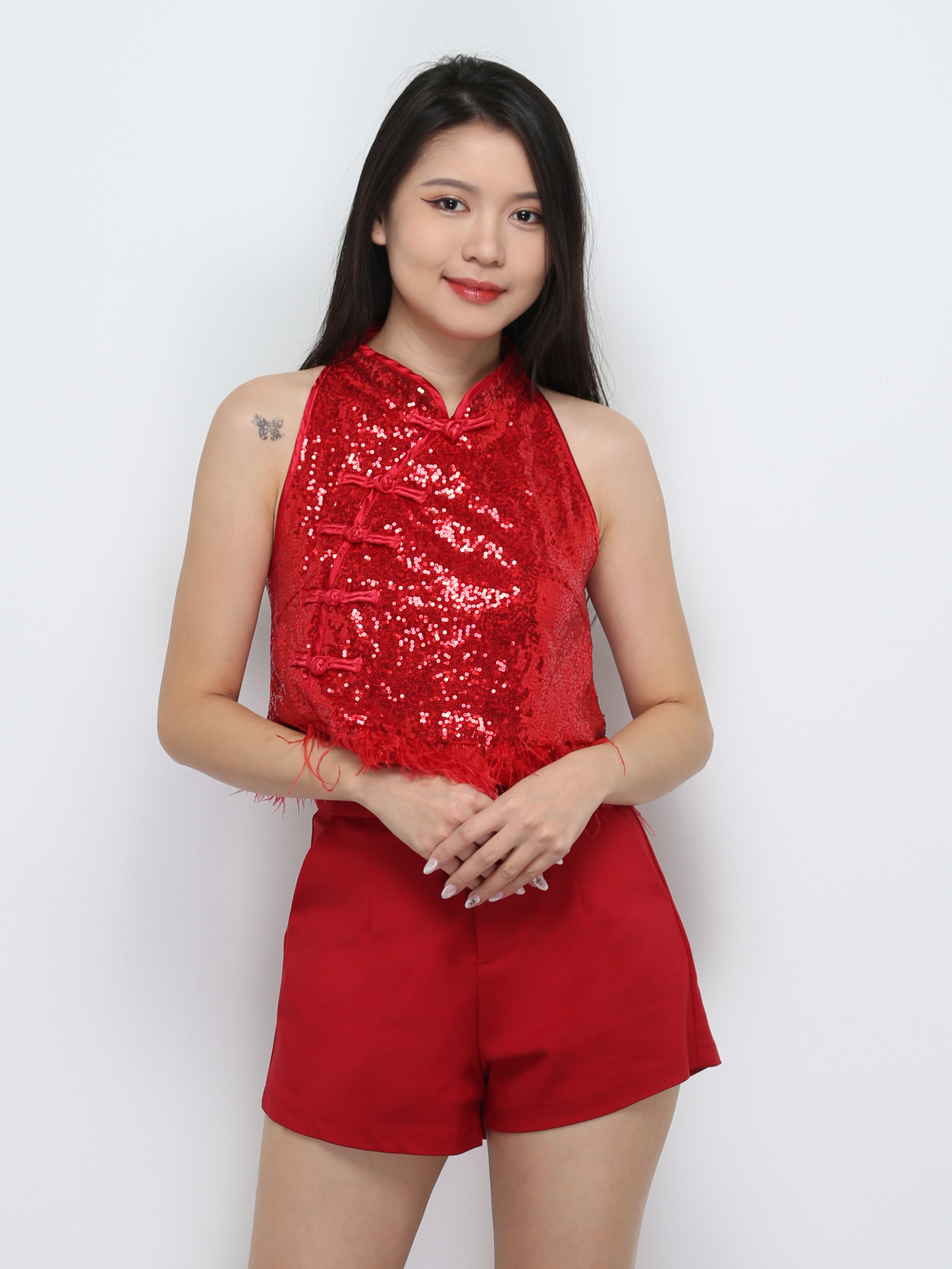 Sleeveless Bling Bling Top With Short Pants Set 32646 (SPO)