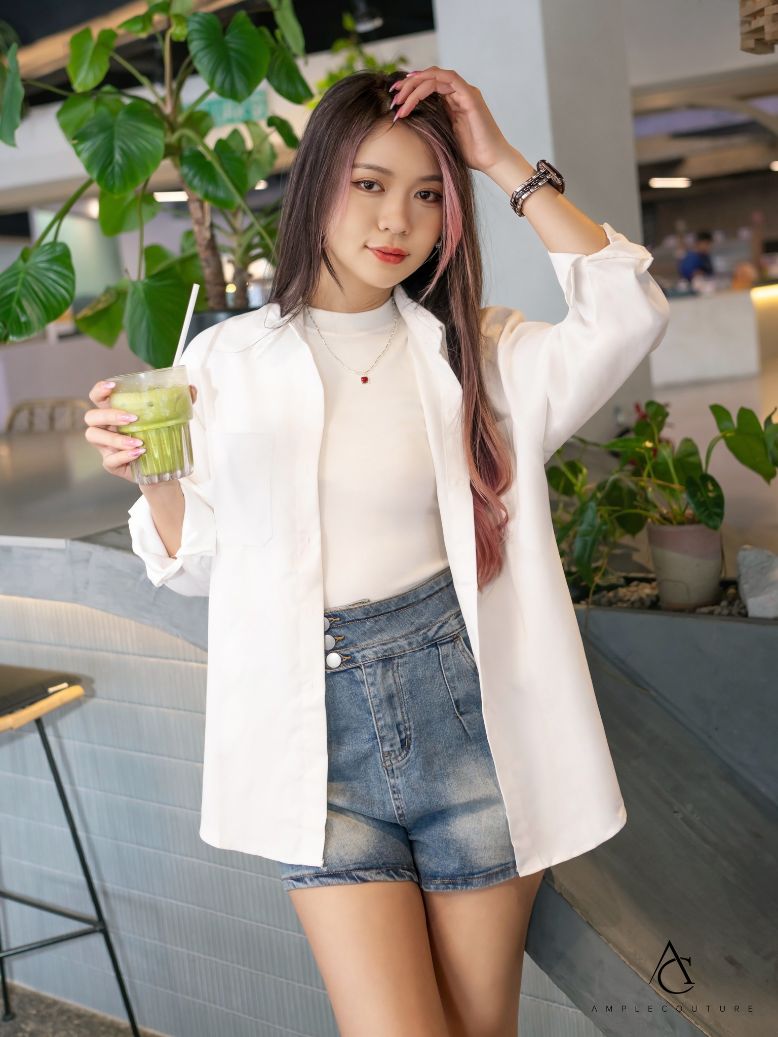 High Waist Side Pocket Short Pants 34073