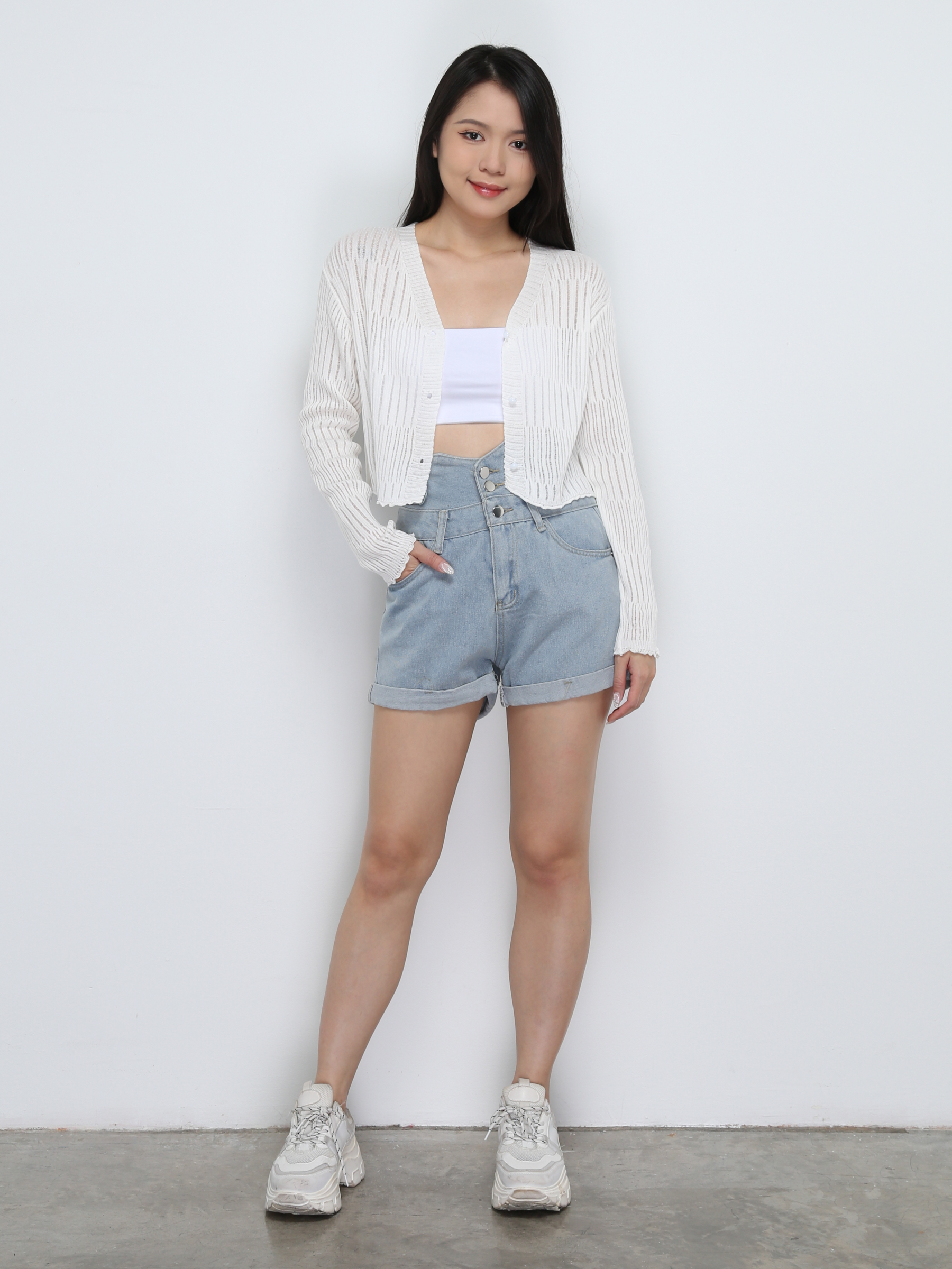 Knitted Front Button Top 32748