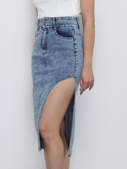 Denim With Split Skirt 32755