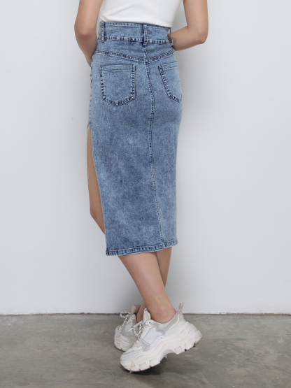 Denim With Split Skirt 32755