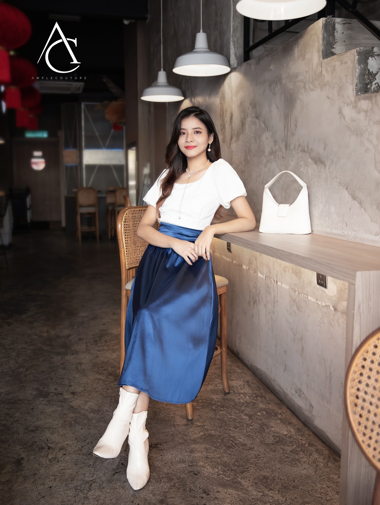 High Waist A Line Long Skirt 32945