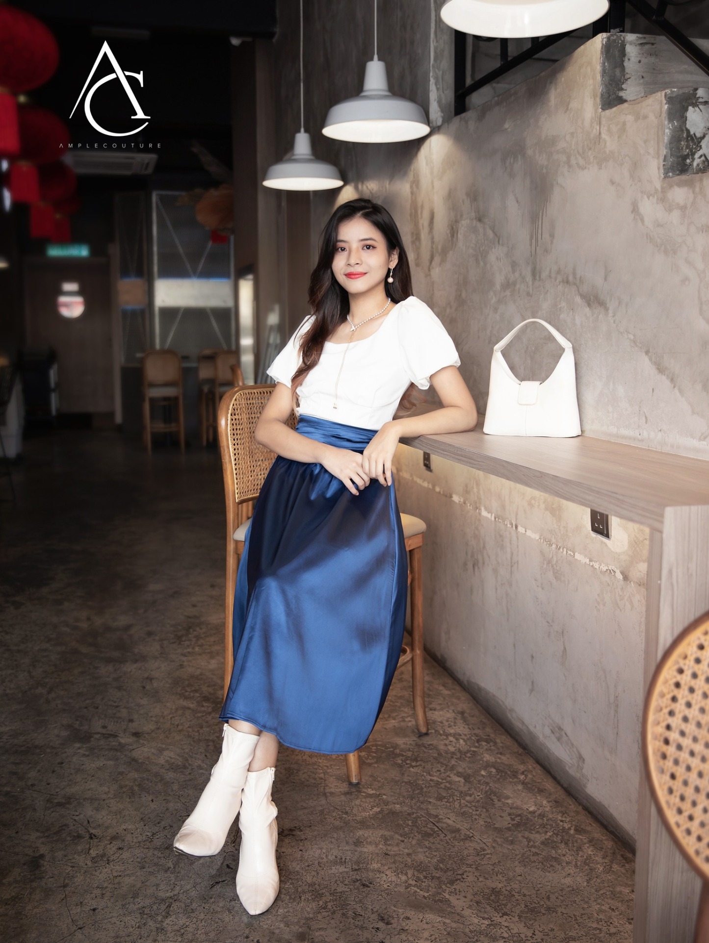 High Waist A Line Long Skirt 32945