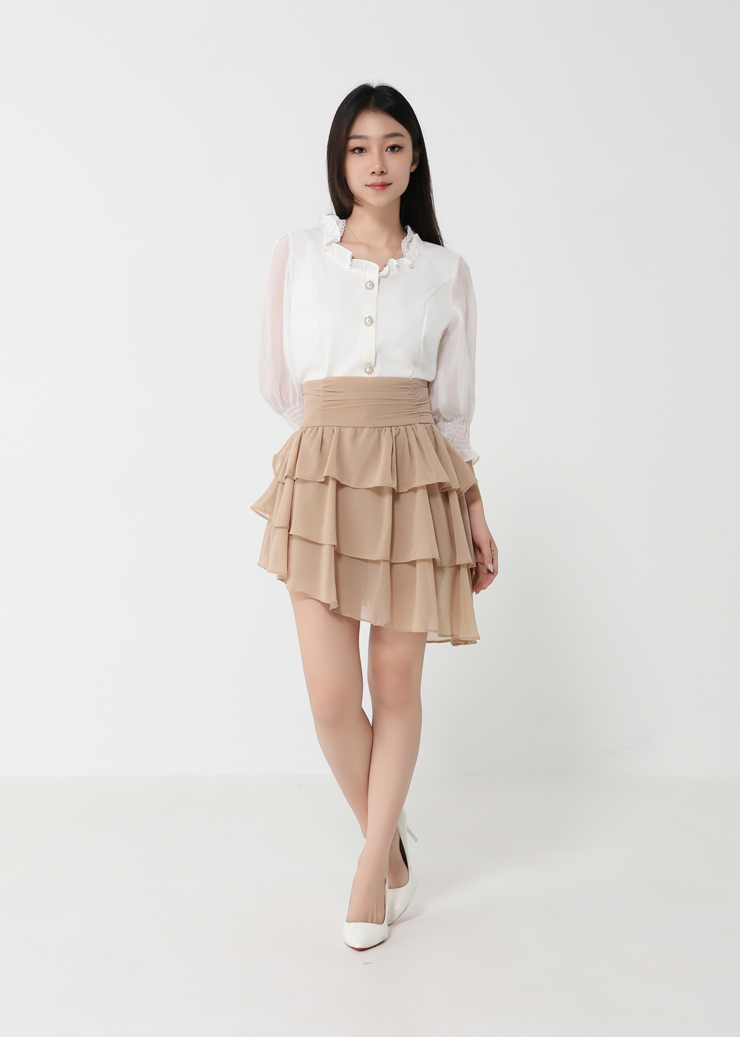 Irrgular Long Layered SKirt Pants 32862