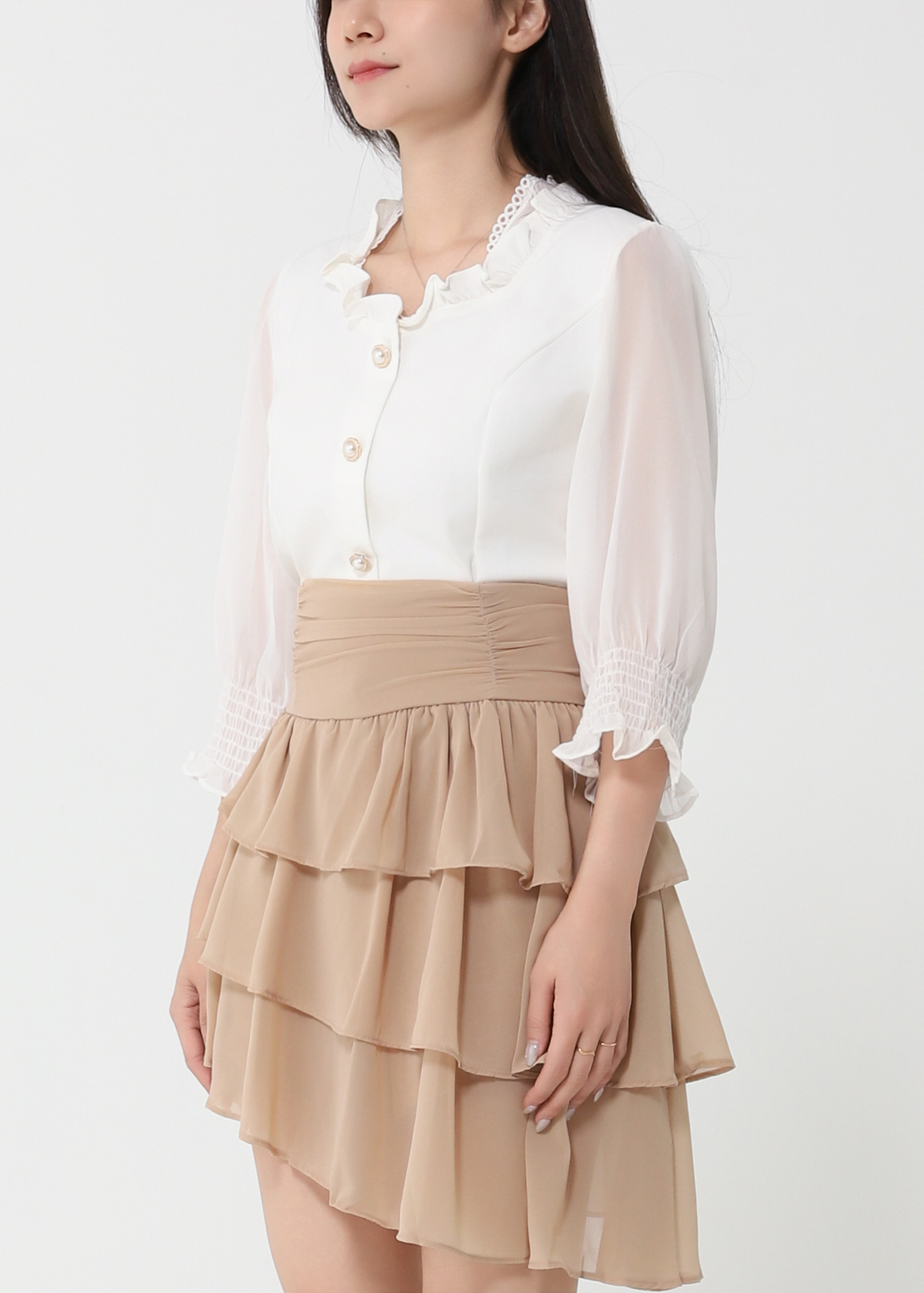 Irrgular Long Layered SKirt Pants 32862