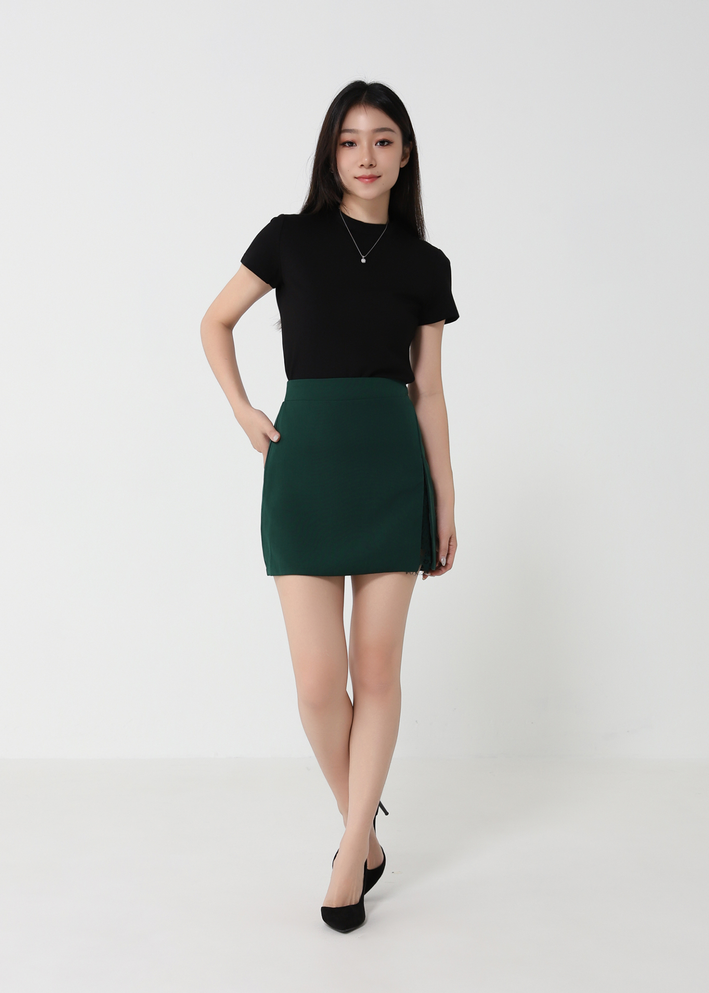 High Waist With Lace Split Skirt Pants 