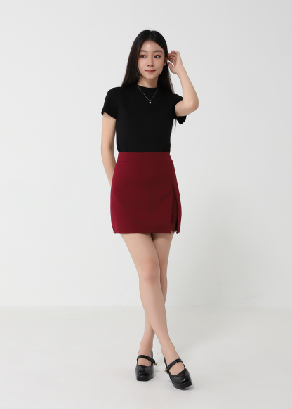 High Waist With Lace Split Skirt Pants 