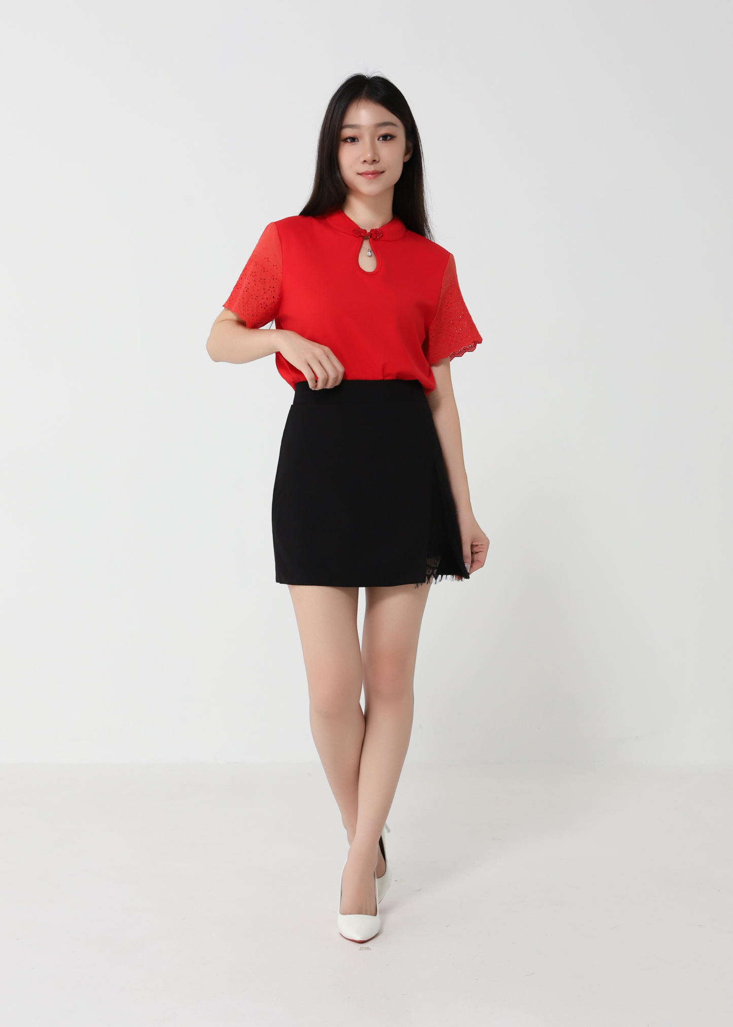 New Year Wear Eyelet Sleeve Top 