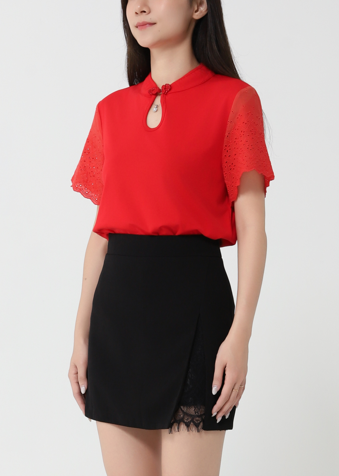 New Year Wear Eyelet Sleeve Top 