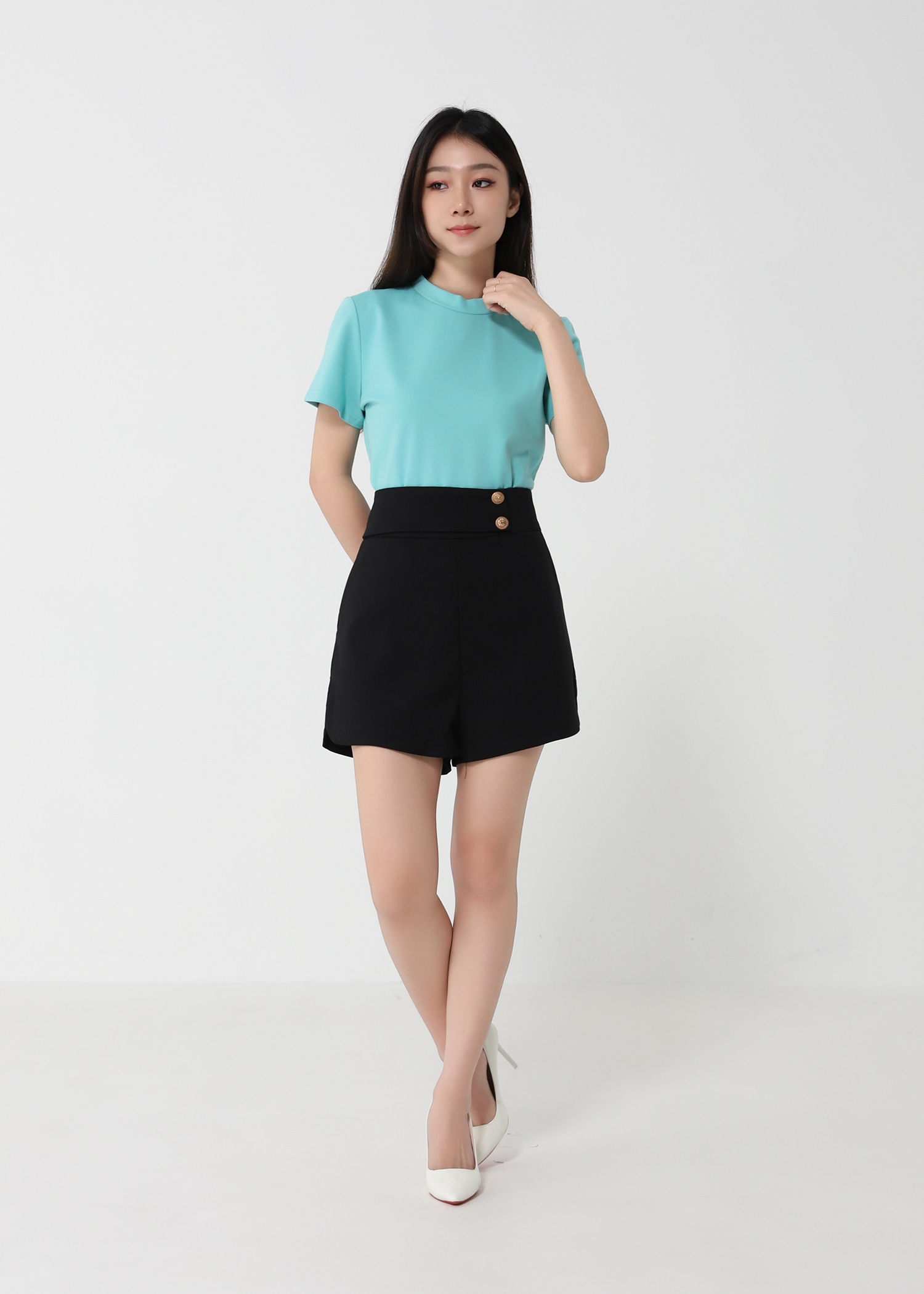 HIgh Waist Side Pocket Short Pants 
