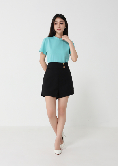 HIgh Waist Side Pocket Short Pants 