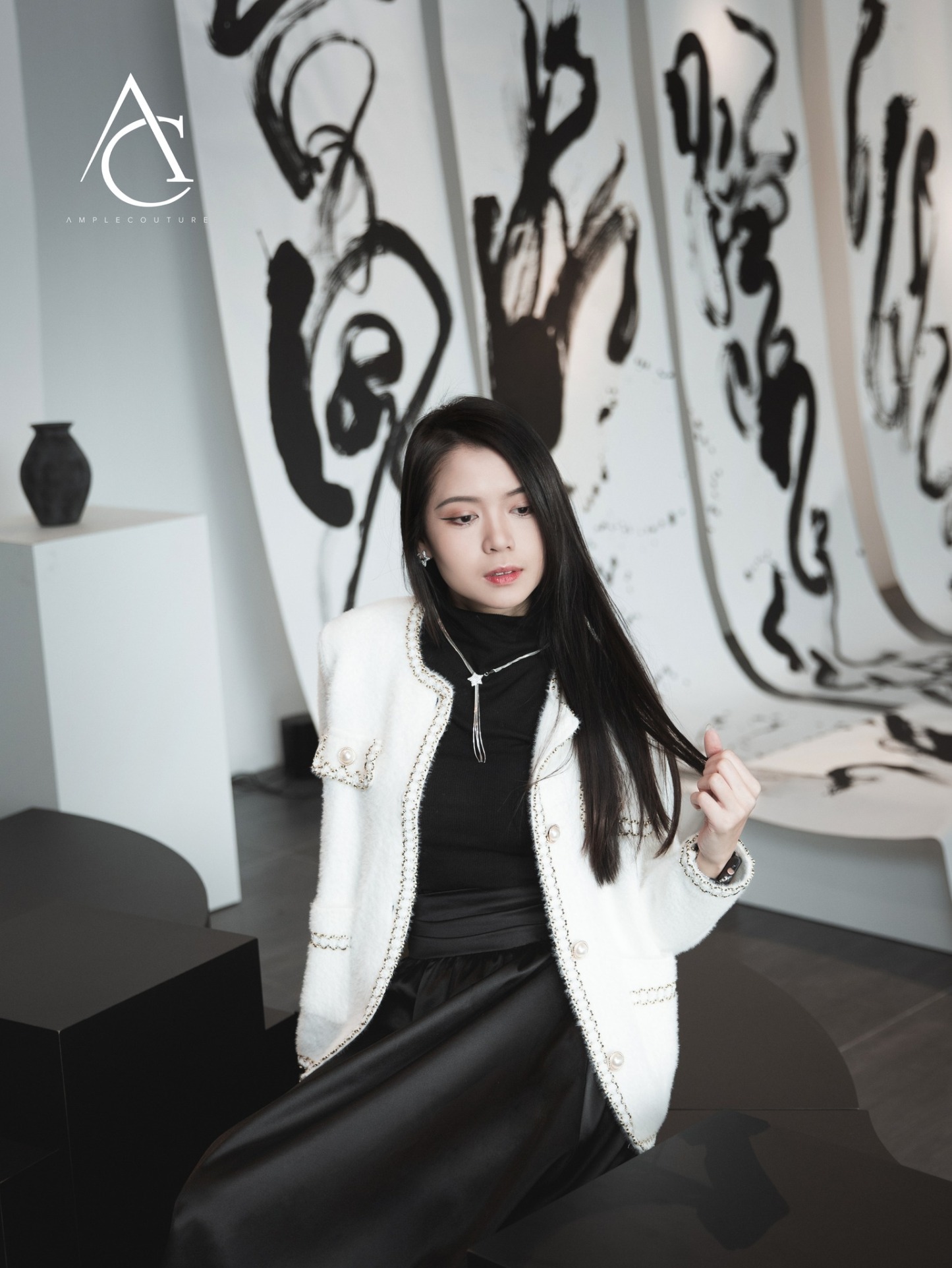 High Waist A Line Long Skirt 32945