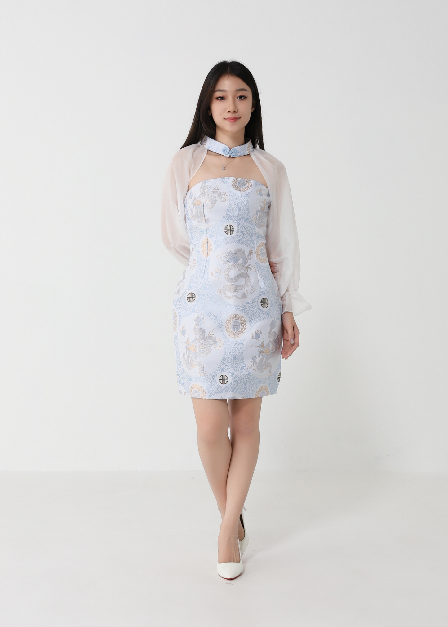 Fake Two Peice Cheongsam Dress 32957