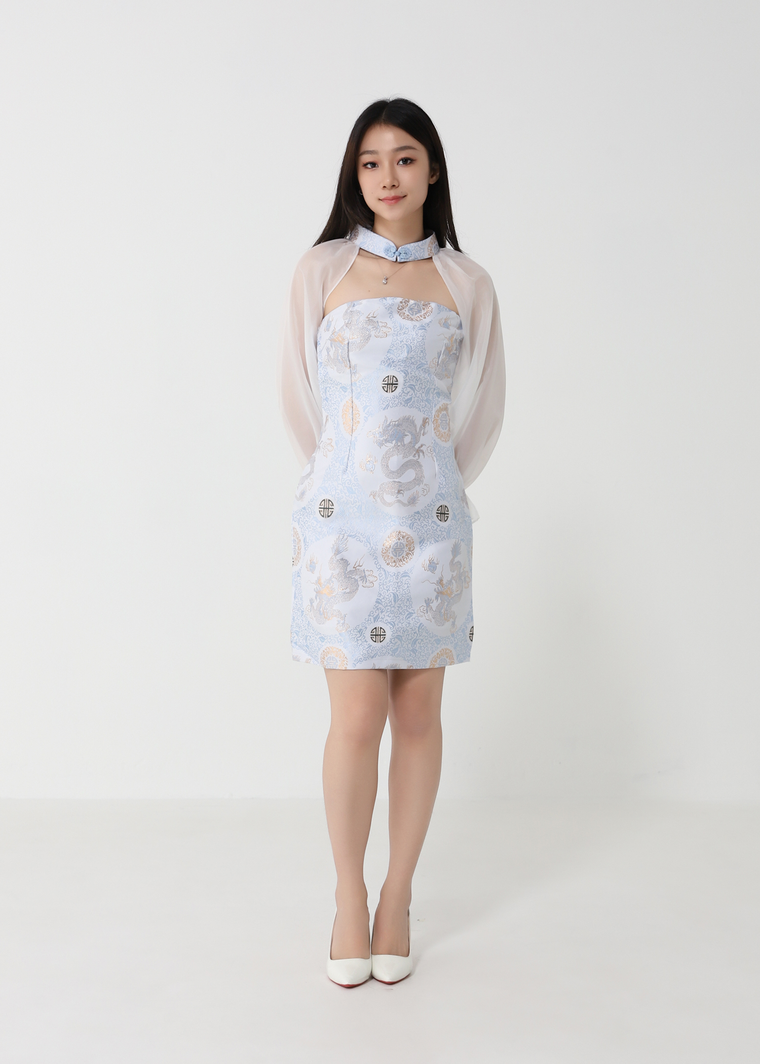 Fake Two Peice Cheongsam Dress 32957