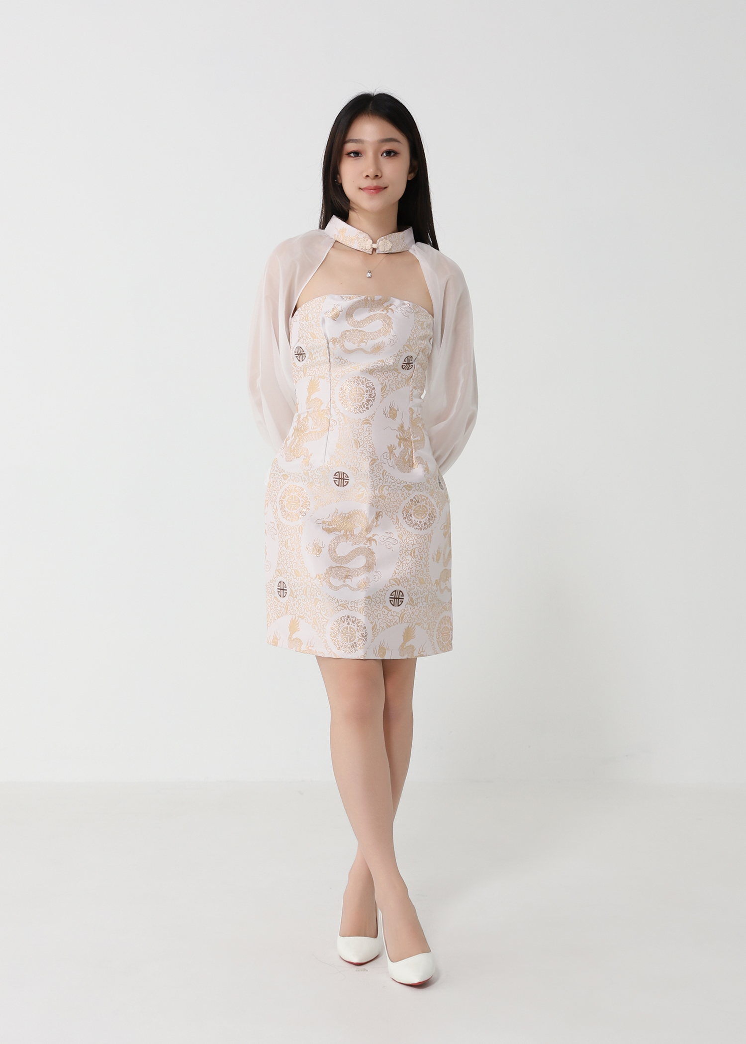 Fake Two Peice Cheongsam Dress 32957