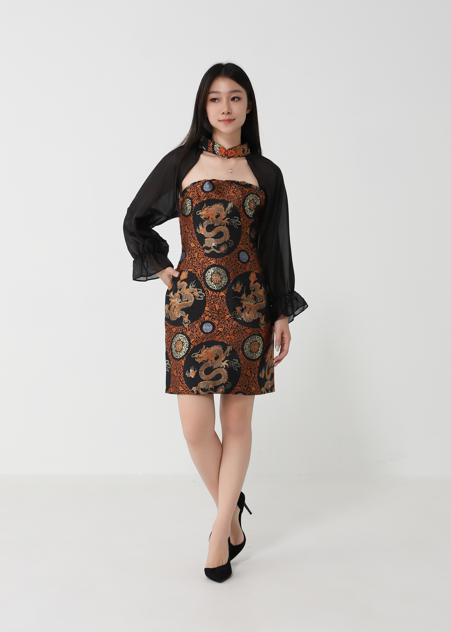 Fake Two Peice Cheongsam Dress 32957