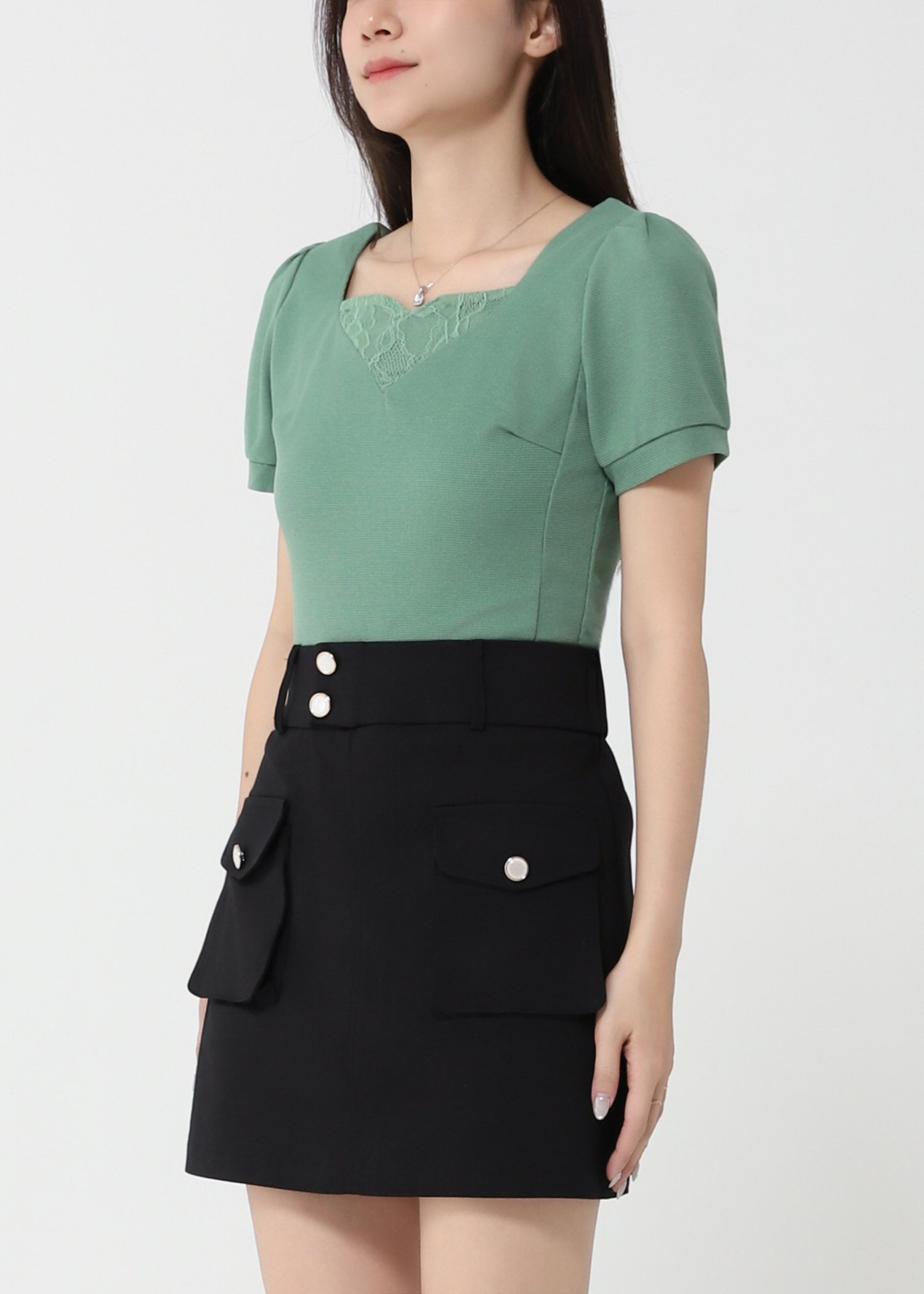 HIgh Waist Front Pocket Skirt Pants 32894