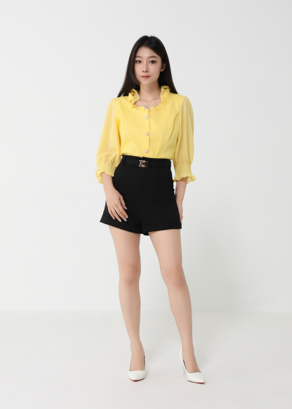 High Waist Side Pocket Short pants 32996
