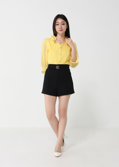 High Waist Side Pocket Short pants 32996