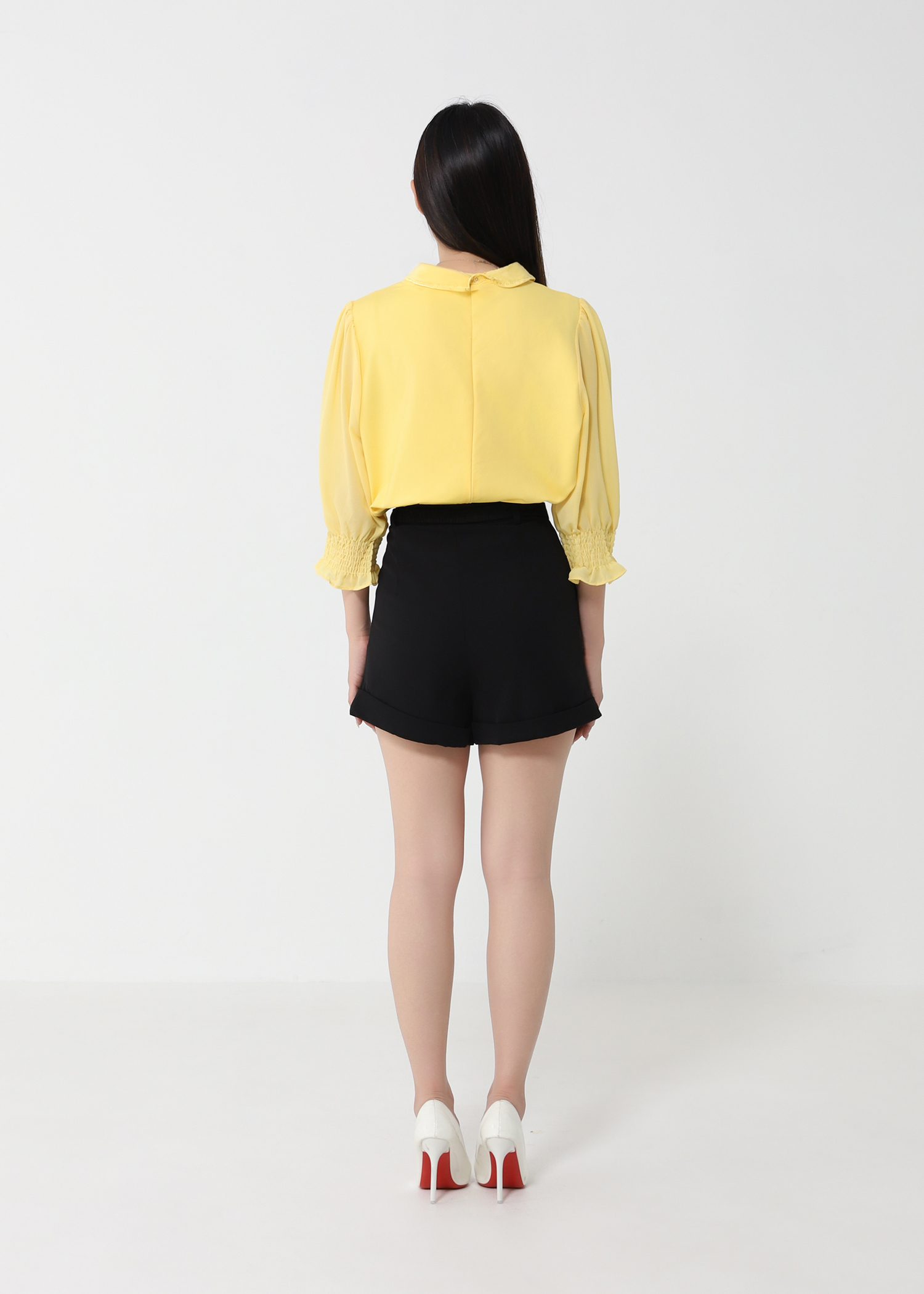 High Waist Side Pocket Short pants 32996