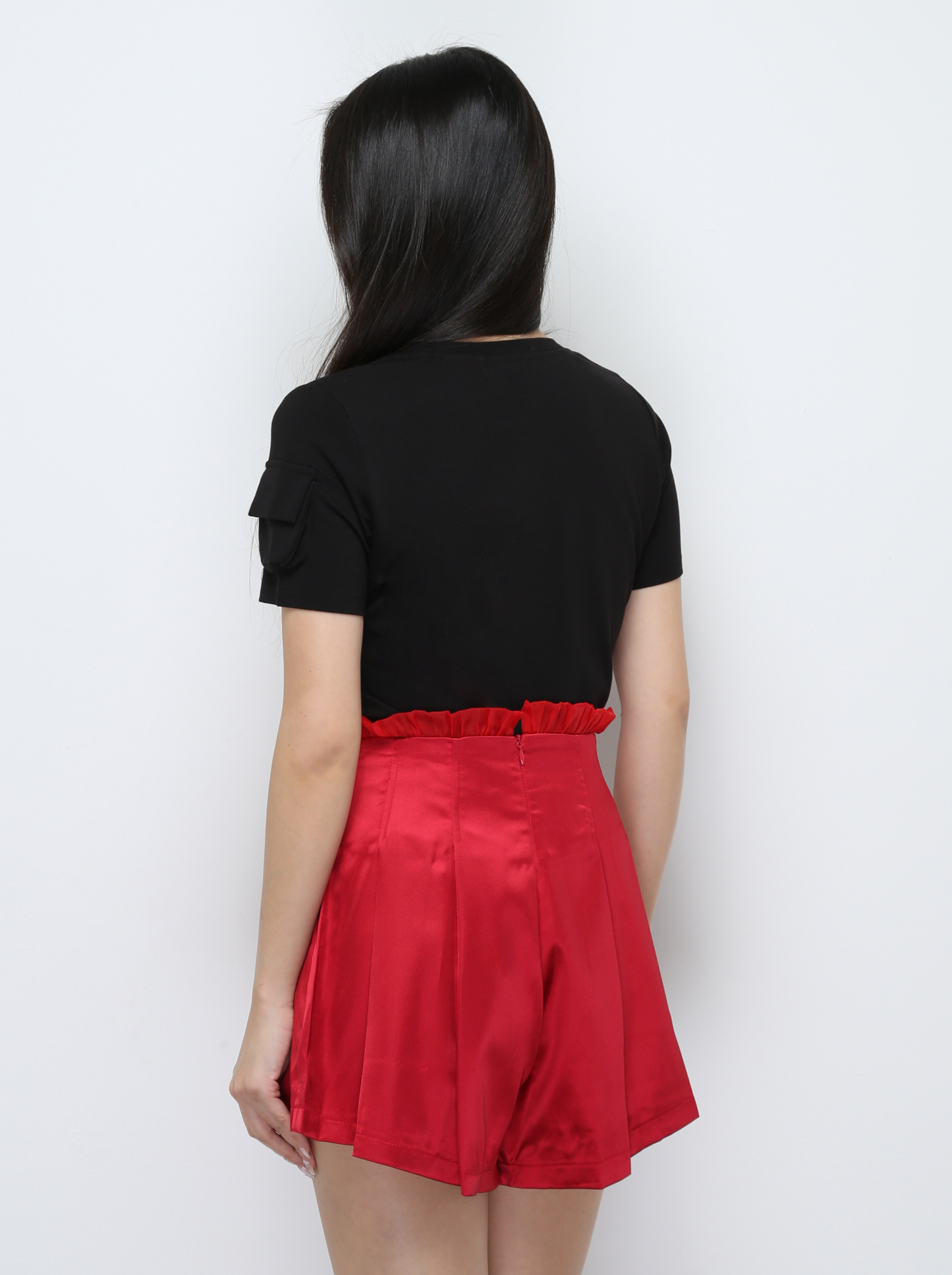 Front Button Pleated Short Pant 33057