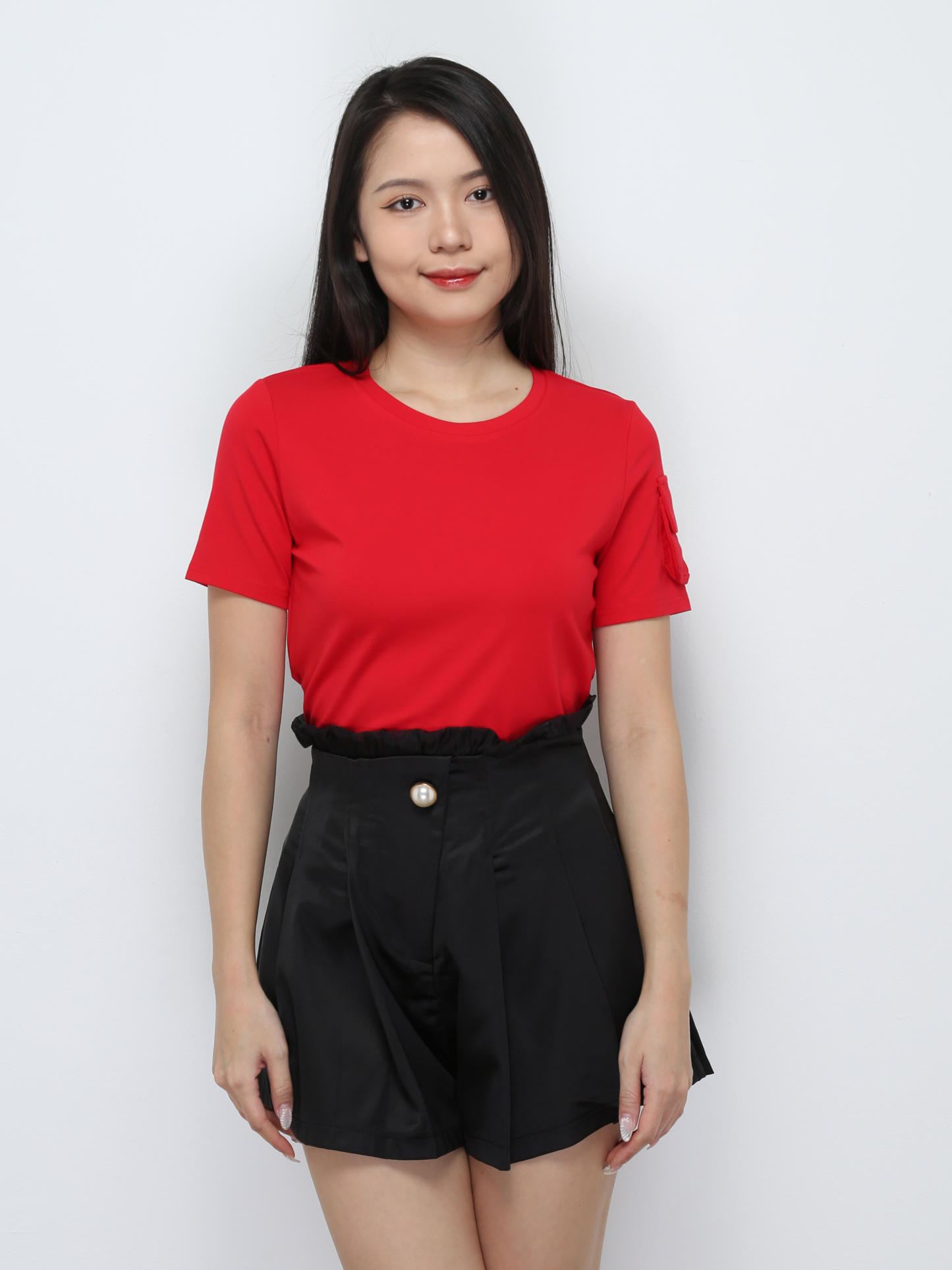 Front Button Pleated Short Pant 33057