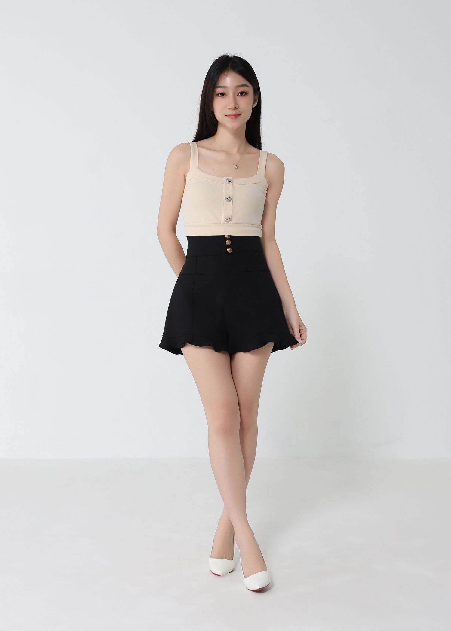 Sleeveless Front Button Top 