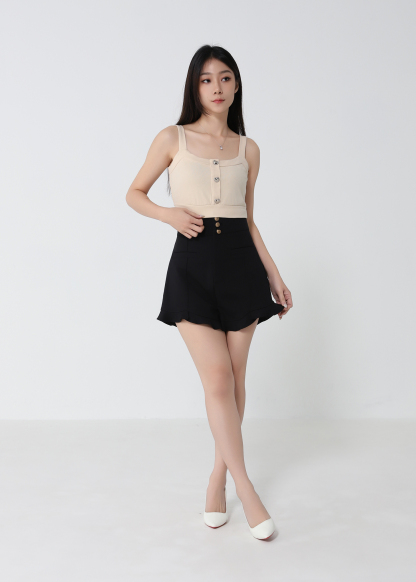 Sleeveless Front Button Top 