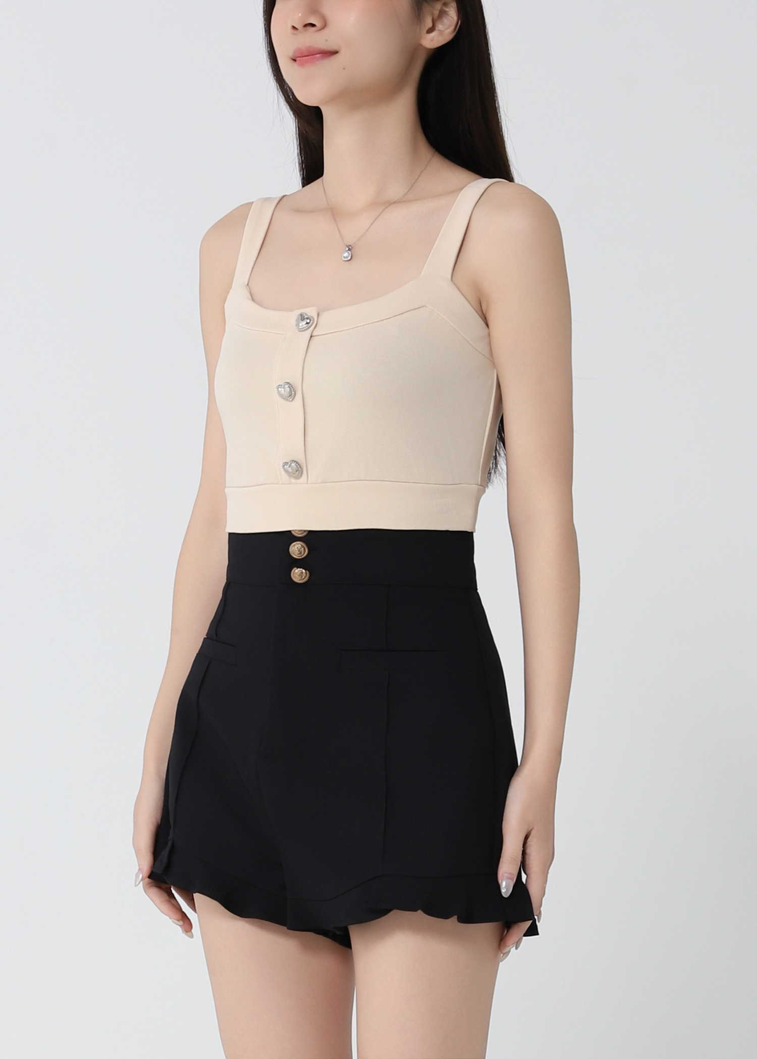 Sleeveless Front Button Top 