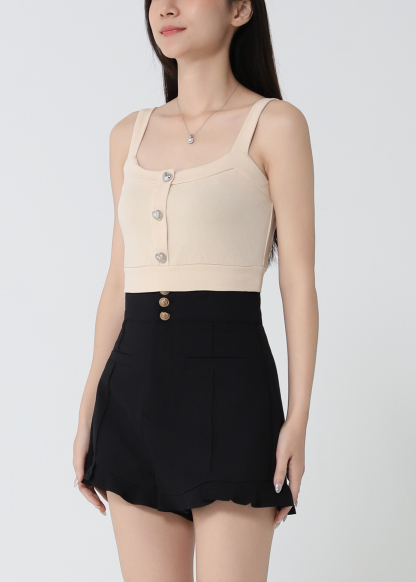 Sleeveless Front Button Top 
