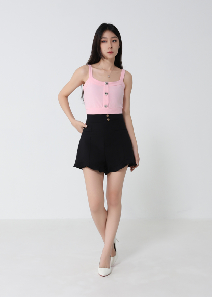 Sleeveless Front Button Top 
