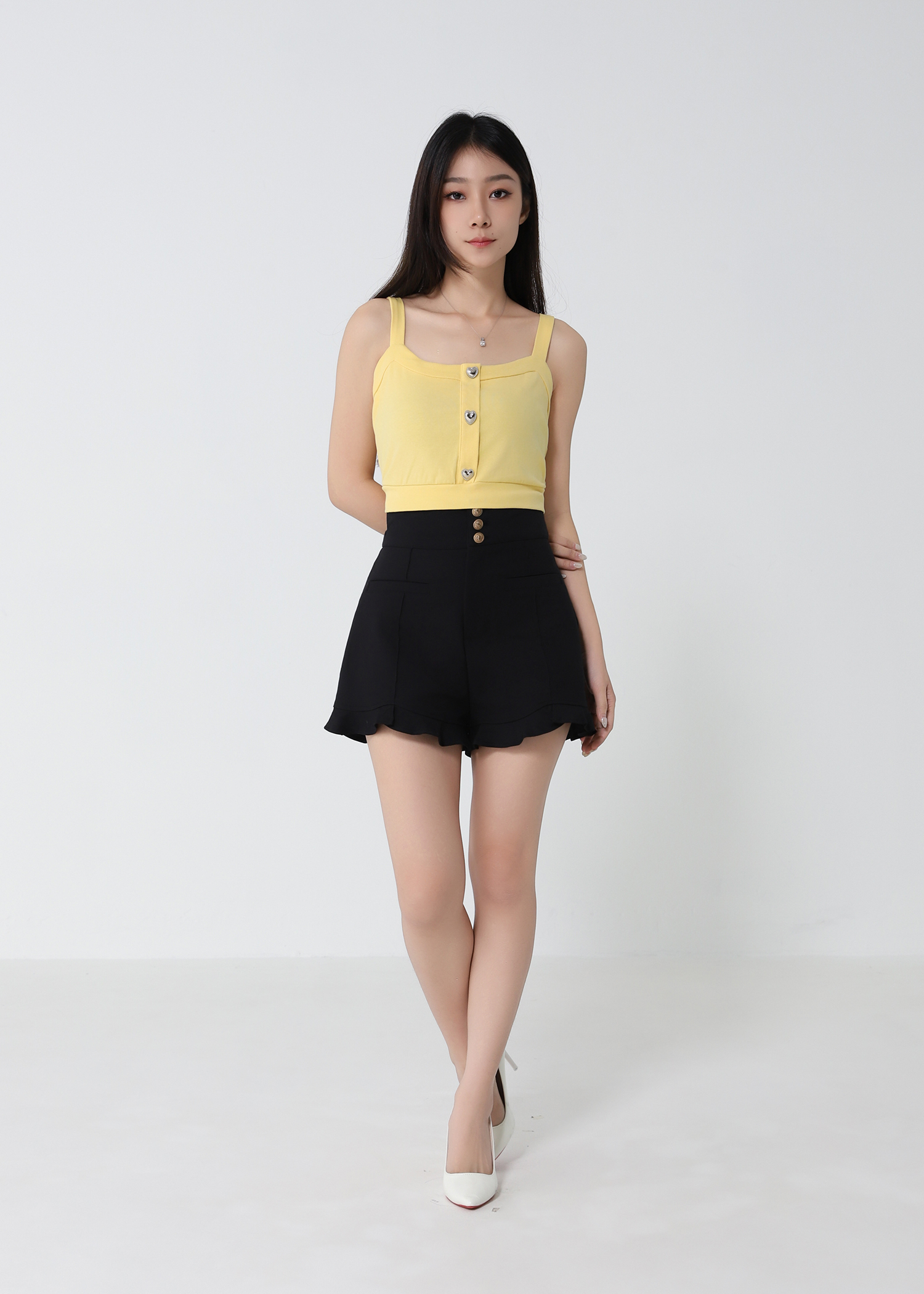 Sleeveless Front Button Top 