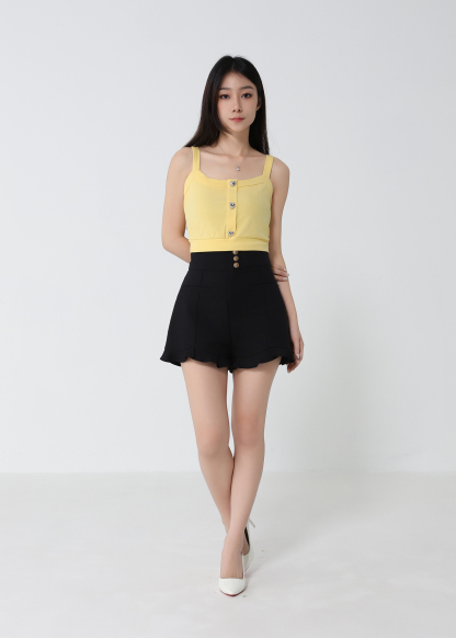 Sleeveless Front Button Top 