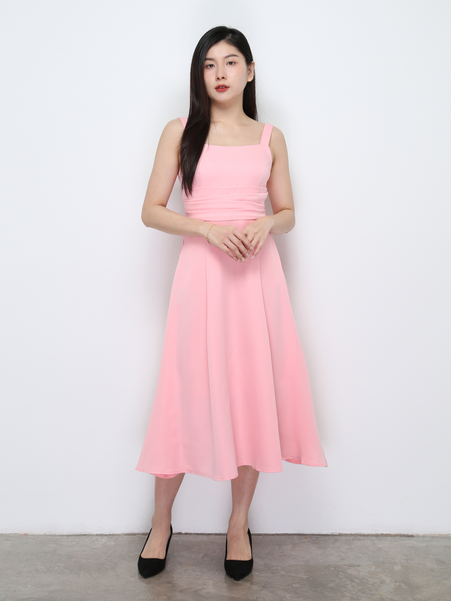 Sleeveless Pleated Dress 33055