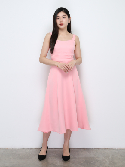 Sleeveless Pleated Dress 33055