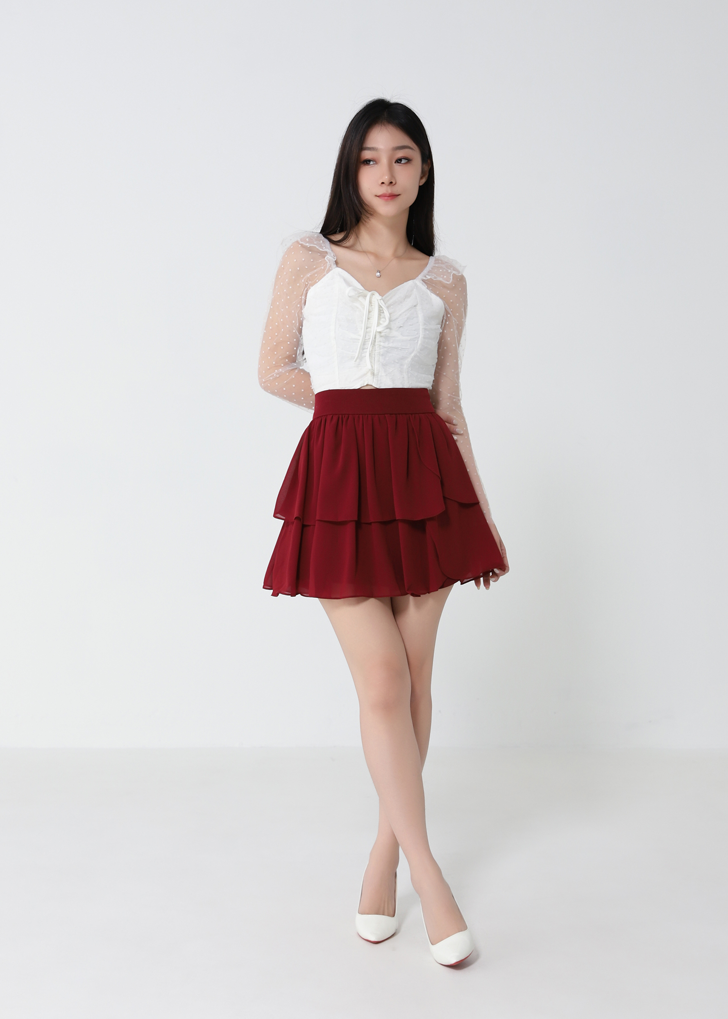 High Waist Pleated Skirt Pant 33050