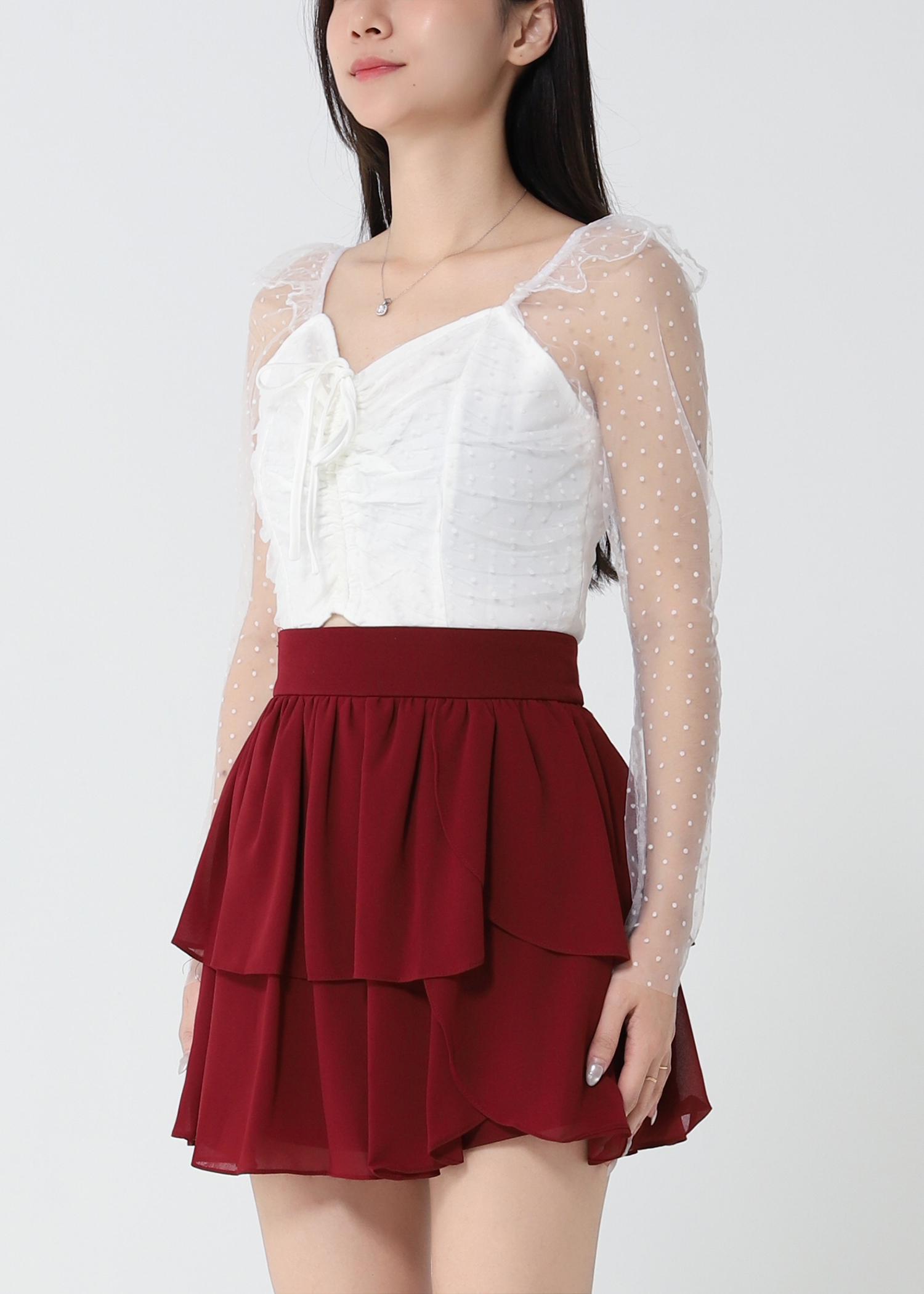 High Waist Pleated Skirt Pant 33050