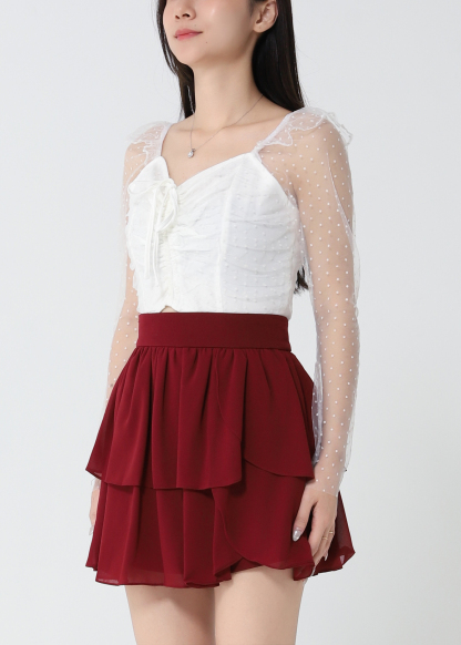 High Waist Pleated Skirt Pant 33050