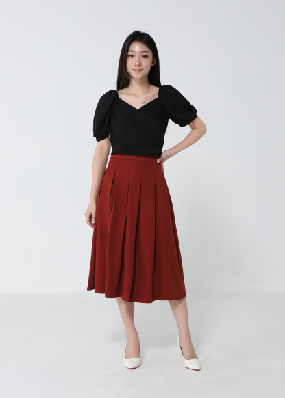 High Waist Pleated Skirt 32964
