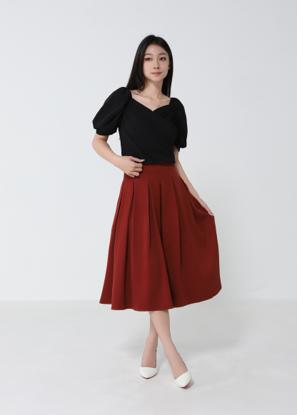 High Waist Pleated Skirt 32964