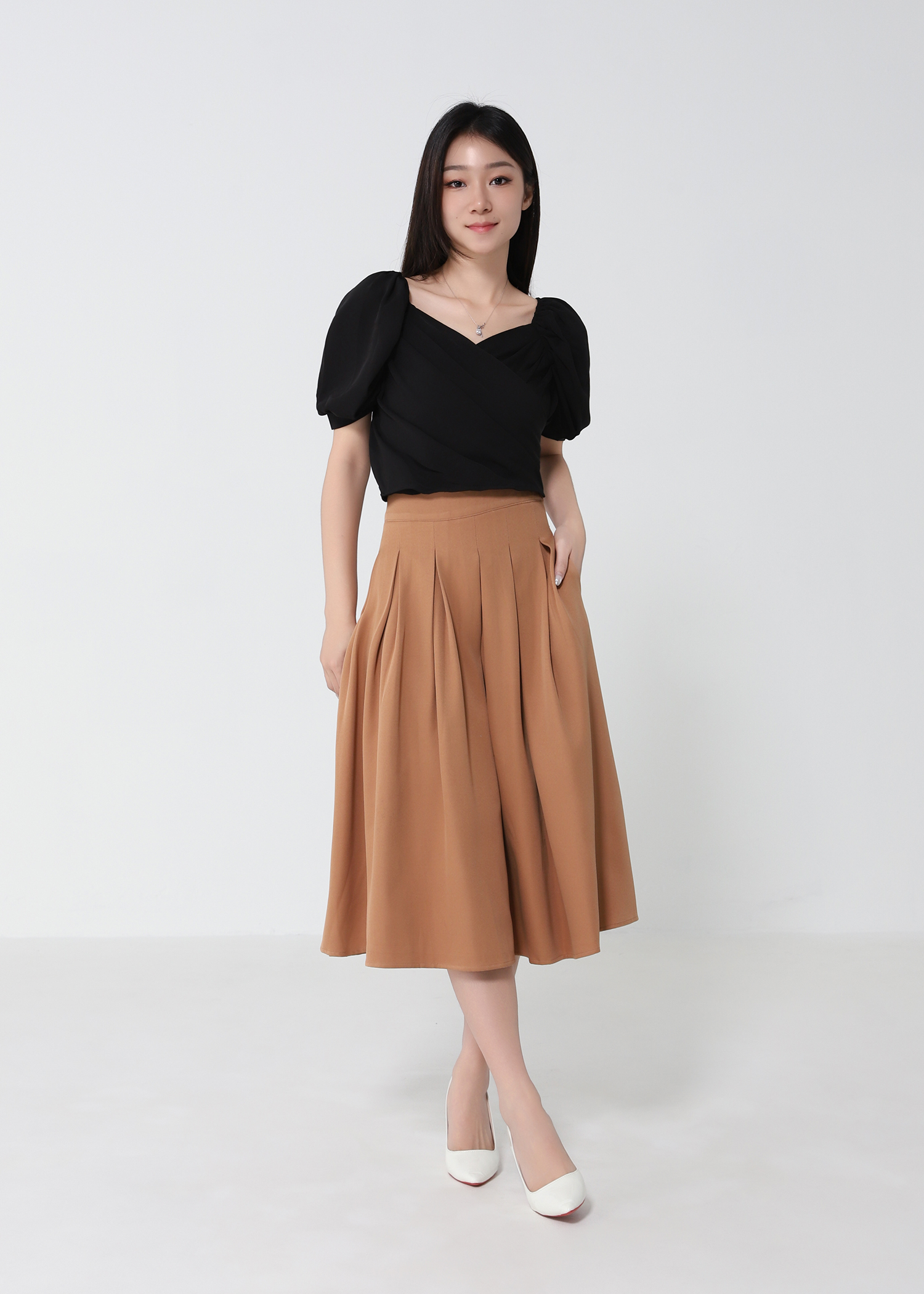 High Waist Pleated Skirt 32964