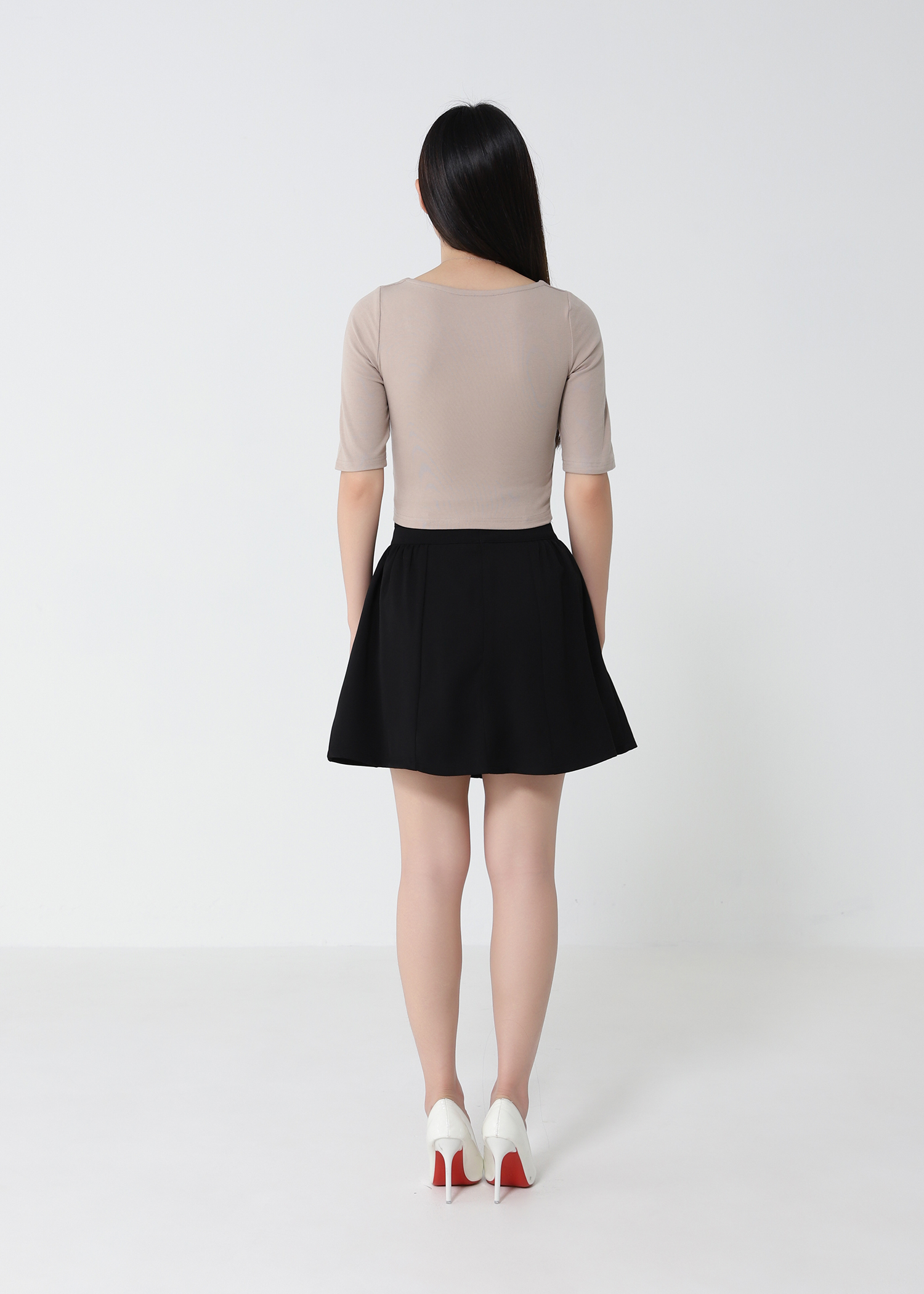 High Waist With Decorative Pearl Skirt Pants 33130