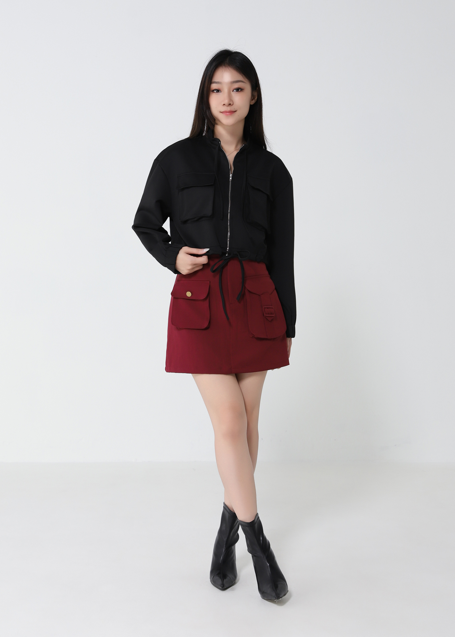 High Waist Front Button Skirt Pants 33139